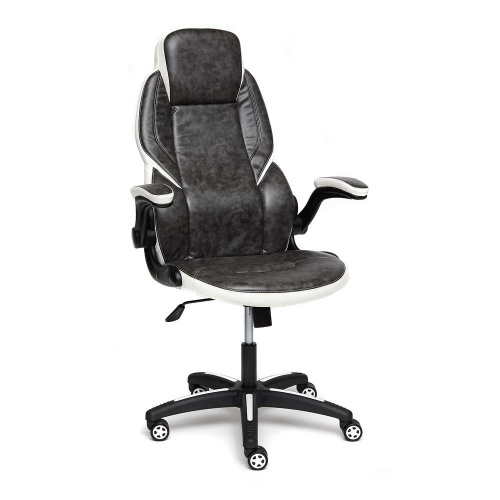 Кресло офисное Bazuka (Серая+белая искусственная кожа). Фото №1