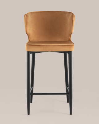 Стул полубарный Матео велюр терракотовый. Фото