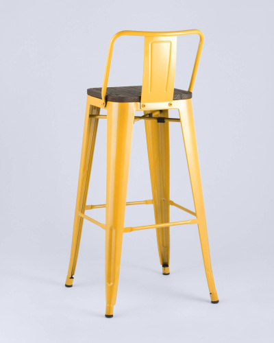 Стул барный TOLIX WOOD со спинкой желтый. Фото №6