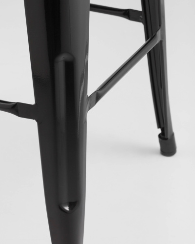 Стул полубарный TOLIX WOOD со спинкой черный глянцевый. Фото №10