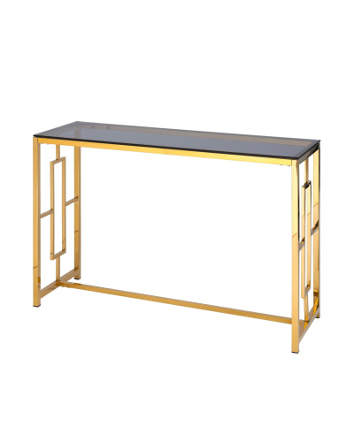 Консоль БРУКЛИН 120*40 золото стекло smoke. Фото №1