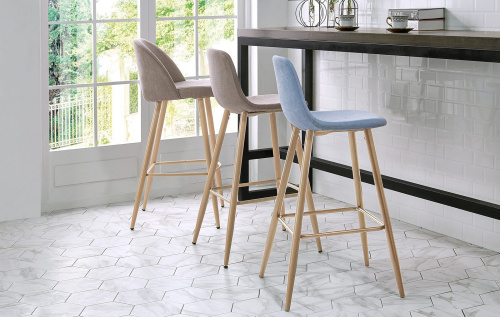 Стул полубарный 350S голубой/дерево. Фото №5