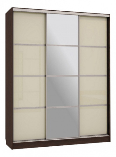 Бассо 2-600 с зеркалом (полки слева) венге/крем. Фото №1