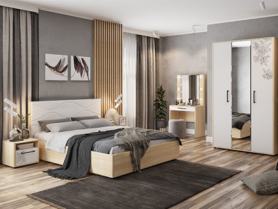 Зара Кровать 1.4 Люкс дуб сонома/белый. Фото