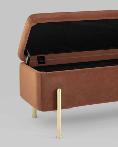 Банкетка Болейн с ящиком велюр терракотовый. Фото №7