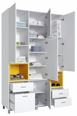 Шкаф комбинированный Polini Kids Mirum, белый. Фото №3
